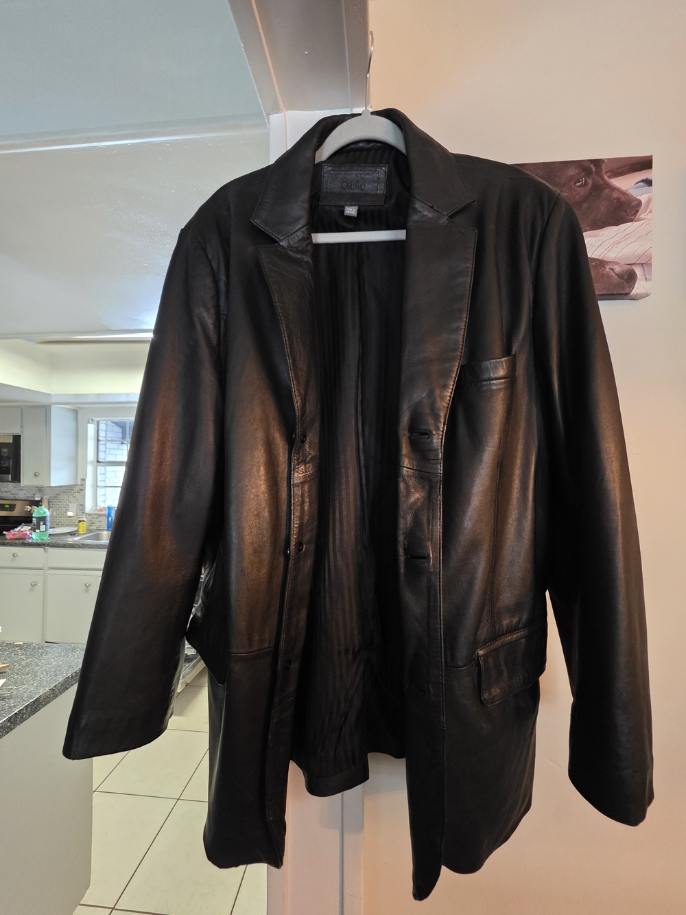 Apt. 9 Men's Black Leather Blazer-Style Jacket